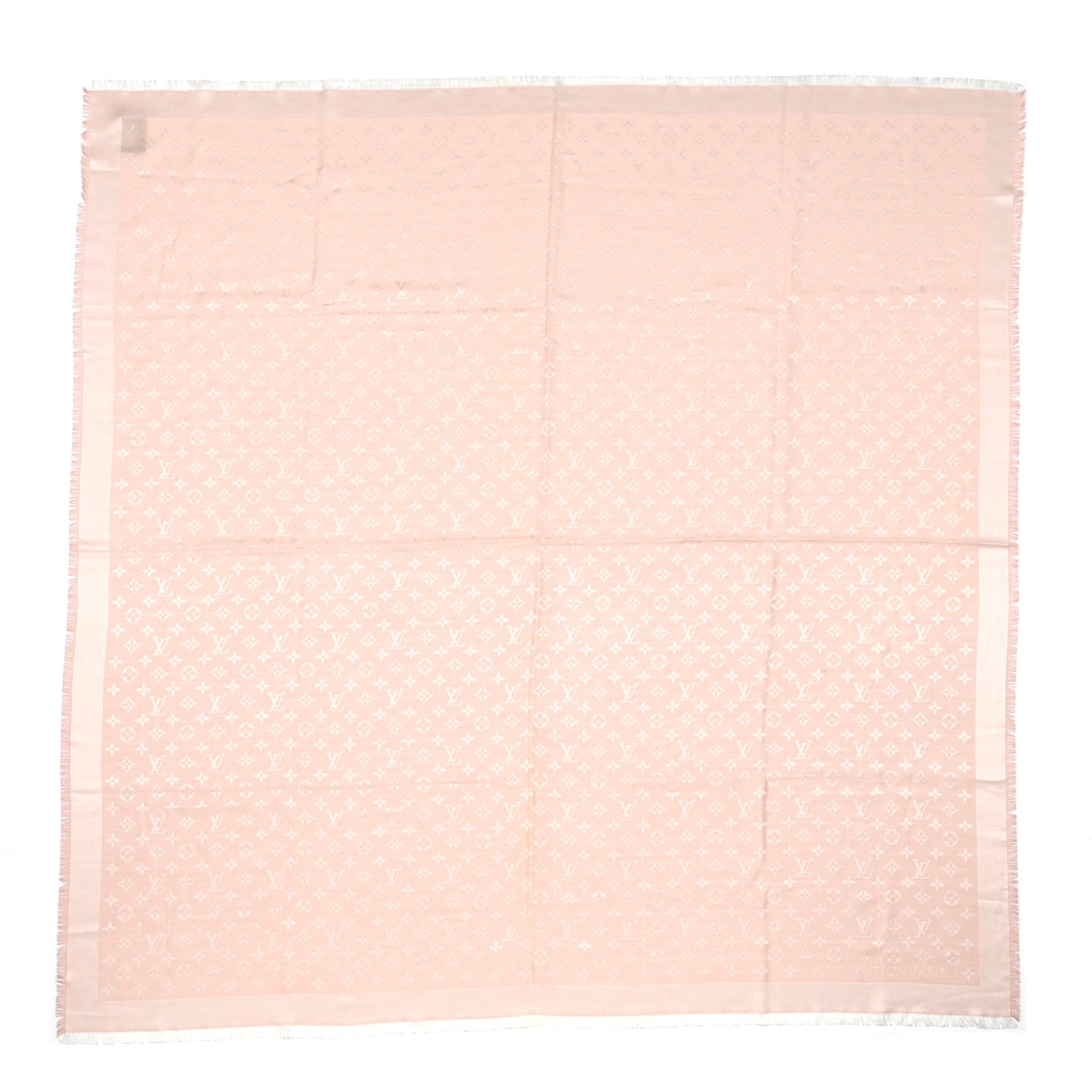 Silk Wool Monogram Denim Shawl Rose