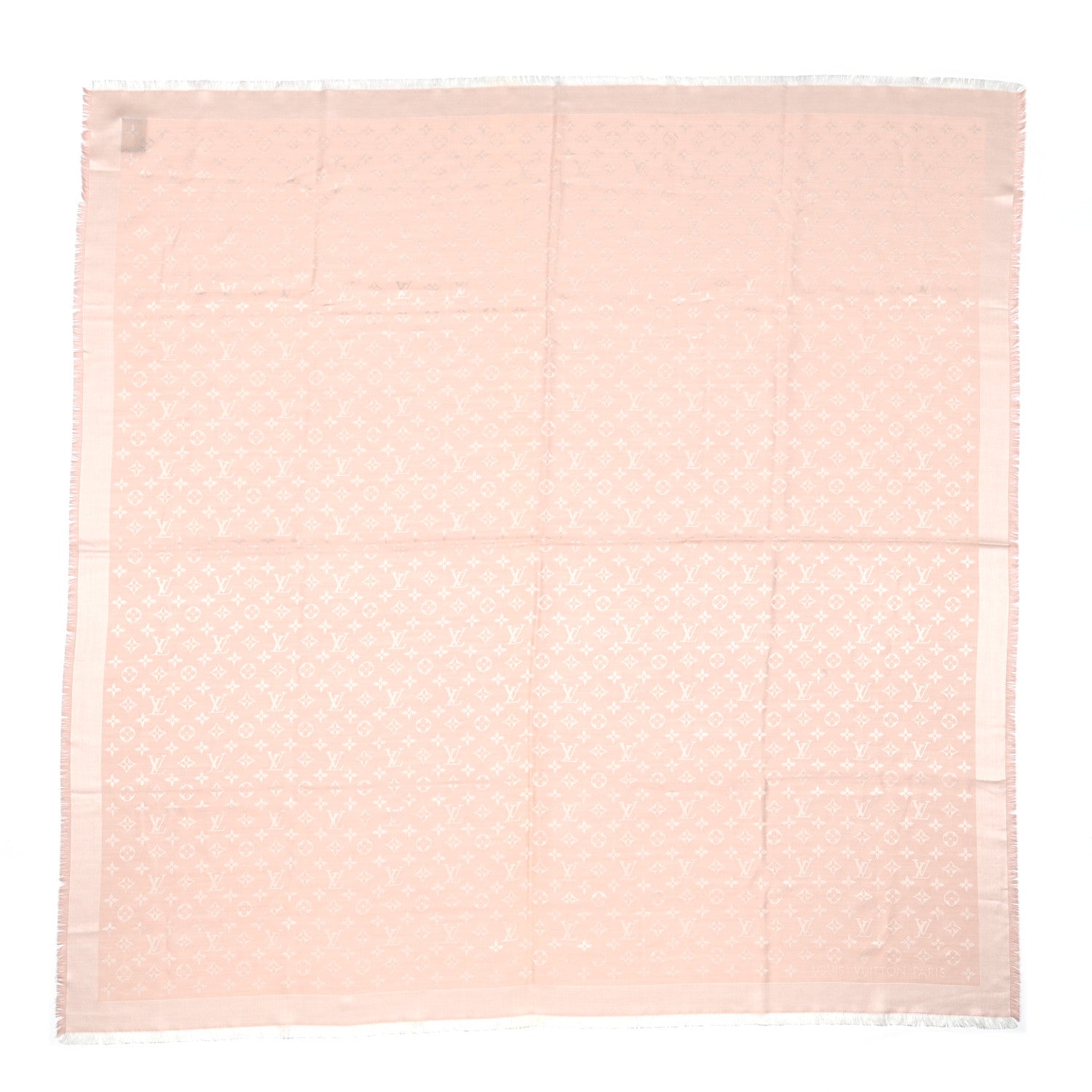 Louis Vuitton Silk Wool Monogram Denim Shawl Rose 1 of 7