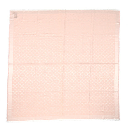 Louis Vuitton Silk Wool Monogram Denim Shawl Rose 1 of 7