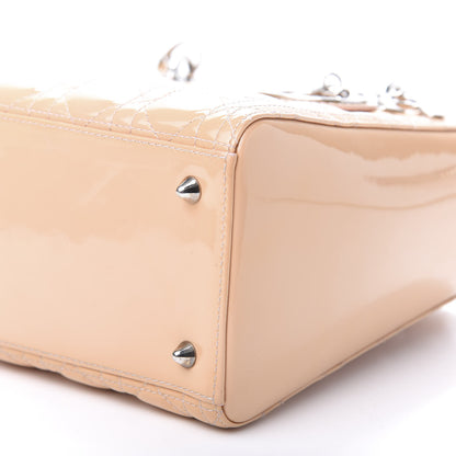 Christian Dior Patent Cannage Medium Lady Dior Beige 10 of 11