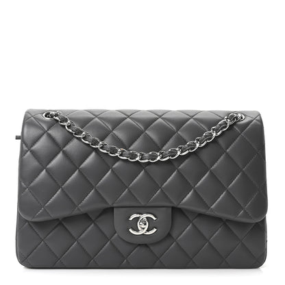 Chanel Lambskin Quilted Jumbo Double Flap Dark Grey 1 of 11