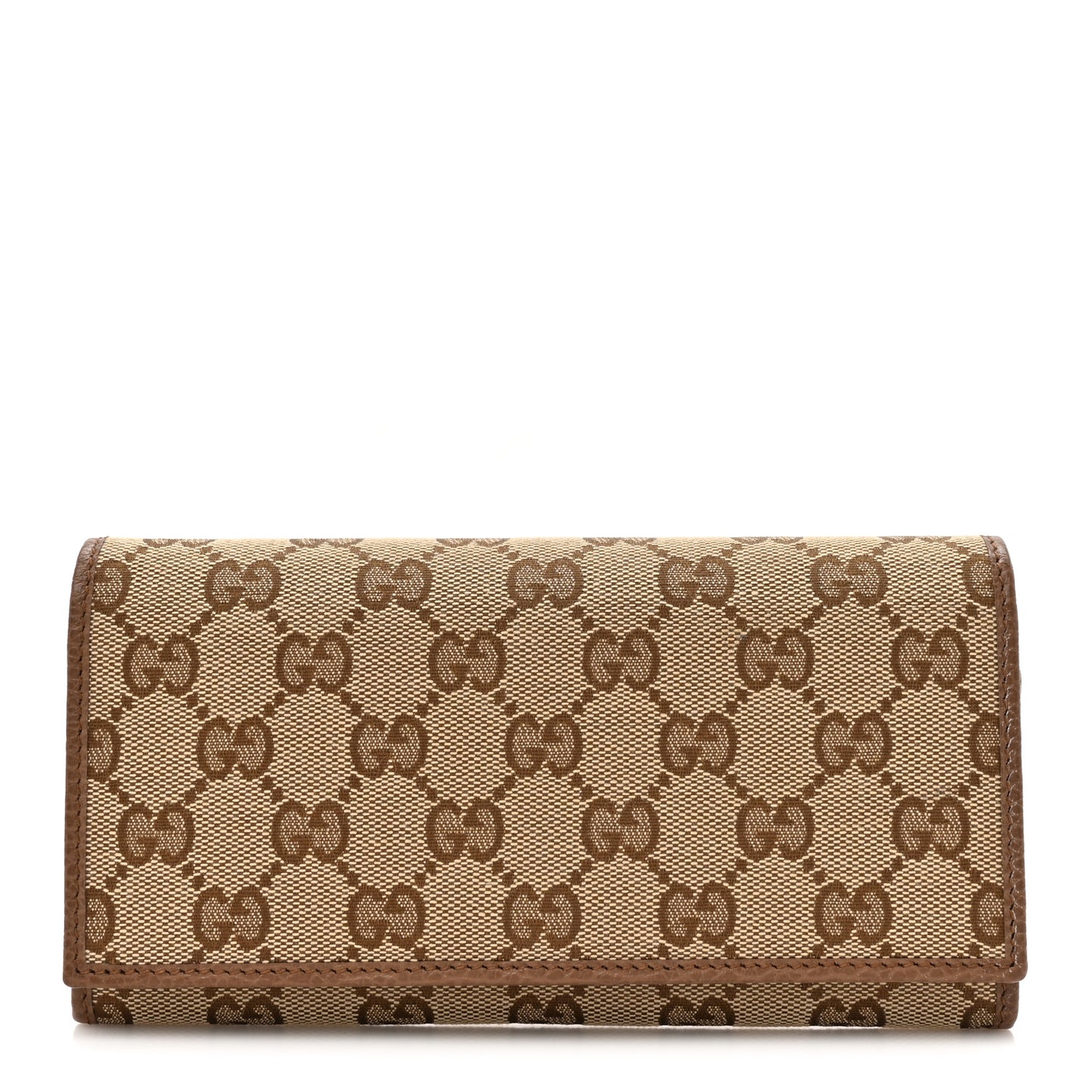Monogram Dollar Calfskin Continental Flap Wallet Beige Ebony Tabacco