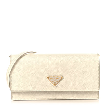 Prada Saffiano Metal Triangle Logo Mini Bag Talco 1 of 10