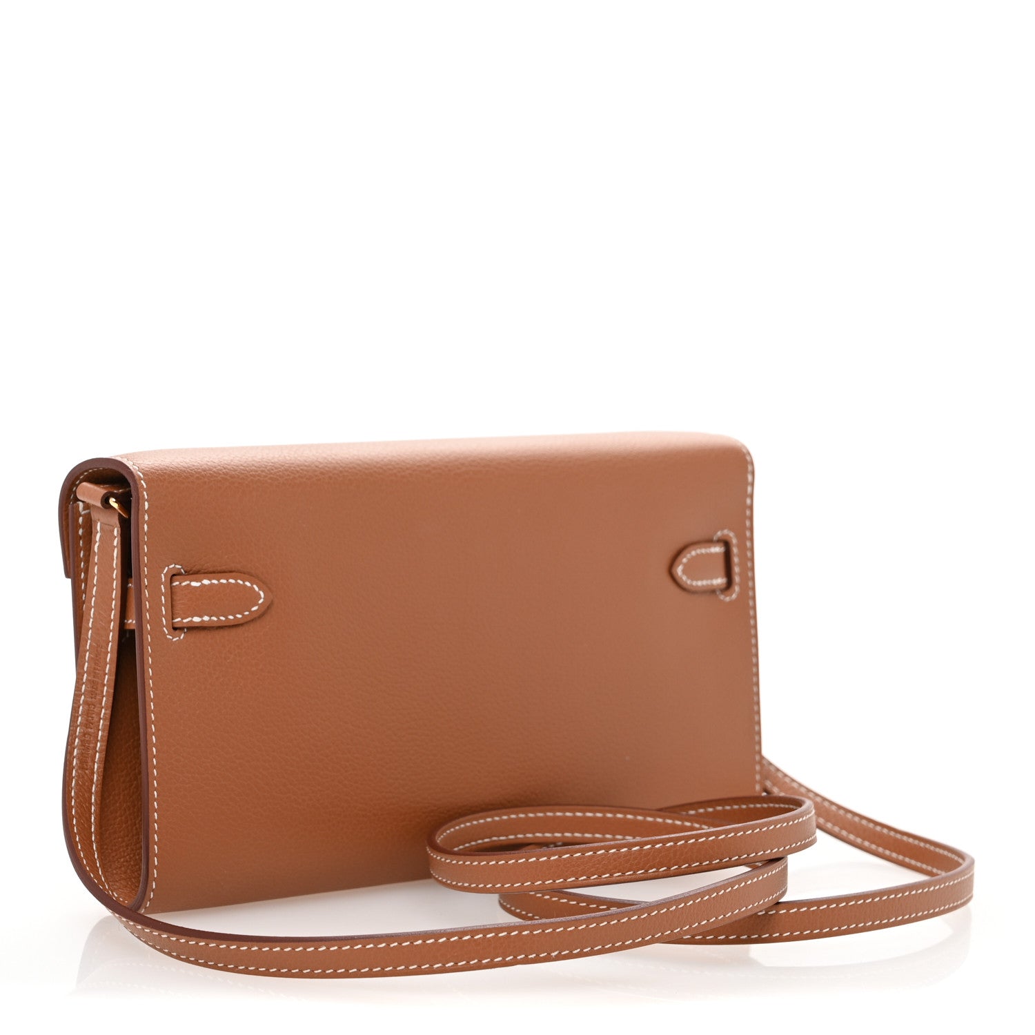 Hermes Evercolor Kelly Wallet To Go Gold 3 of 14