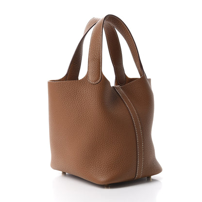 Hermes Taurillon Clemence Picotin Lock 18 PM Gold 3 of 11