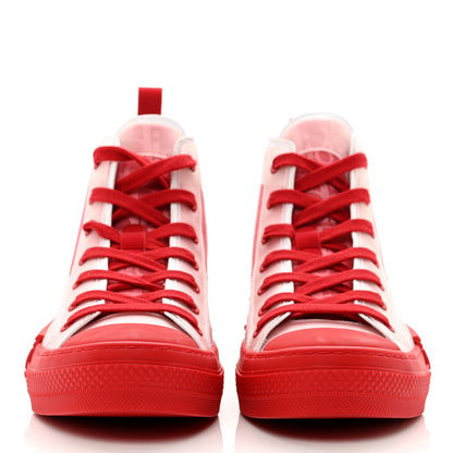 Christian Dior Technical Canvas Oblique Mens B23 High Top Sneakers 39 Bordeaux Rouge 2 of 9
