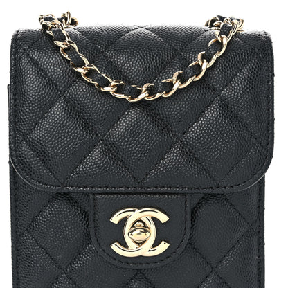 Chanel Caviar Quilted Classic Phone Holder Black 9 of 11