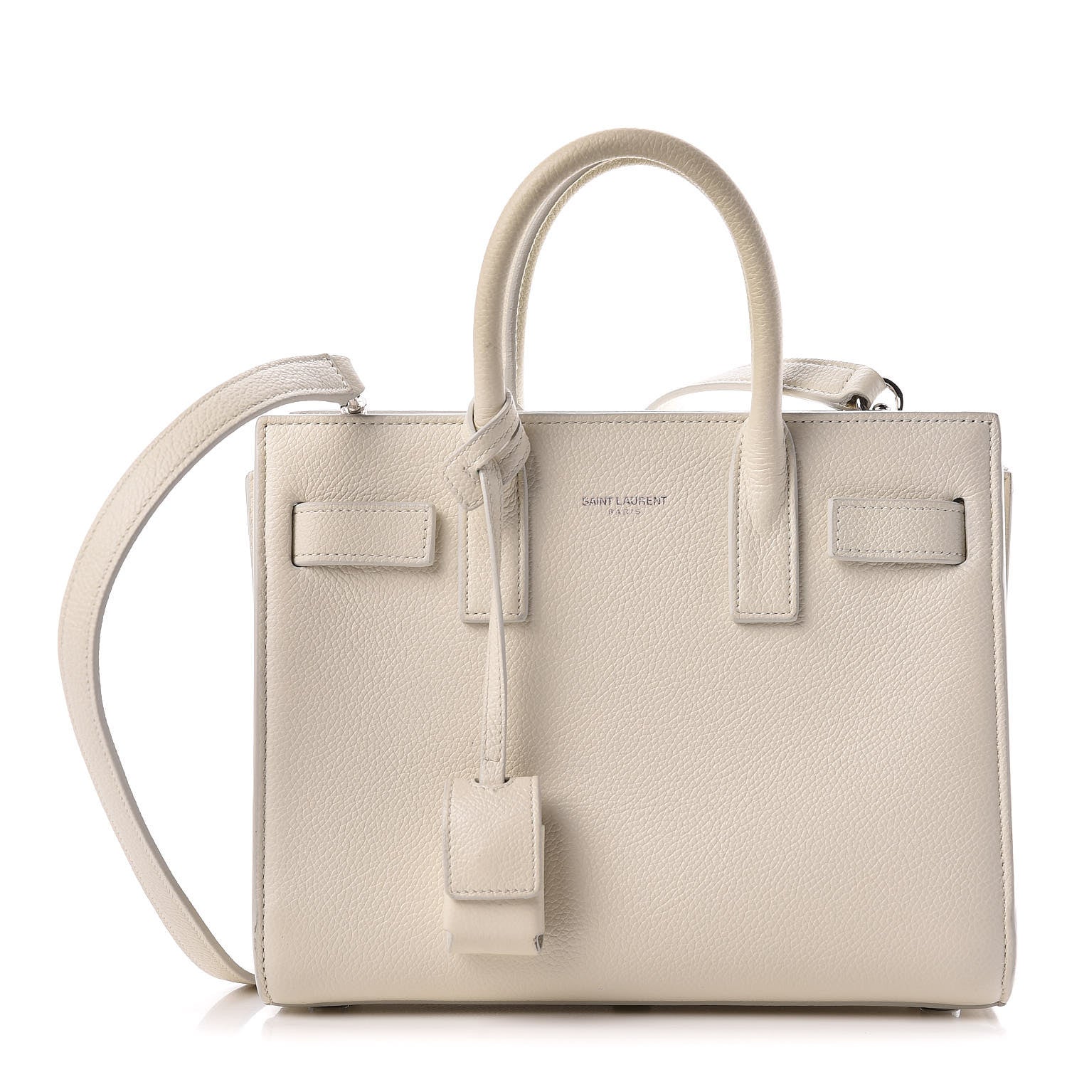 Saint Laurent Grained Calfskin Nano Sac de Jour Dove White 1 of 16