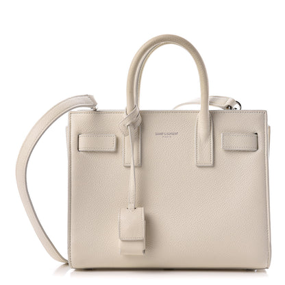 Saint Laurent Grained Calfskin Nano Sac de Jour Dove White 1 of 16