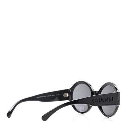 Chanel Acetate Polarized Round Sunglasses 5410 Black 4 of 7