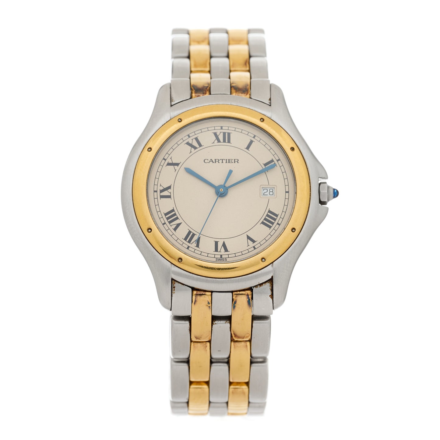 Stainless Steel 18K Yellow Gold 33mm Cougar Quartz Watch