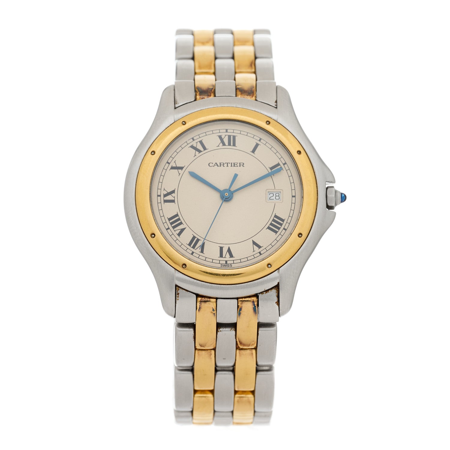 Cartier Stainless Steel 18K Yellow Gold 33mm Cougar Quartz Watch 1 of 4
