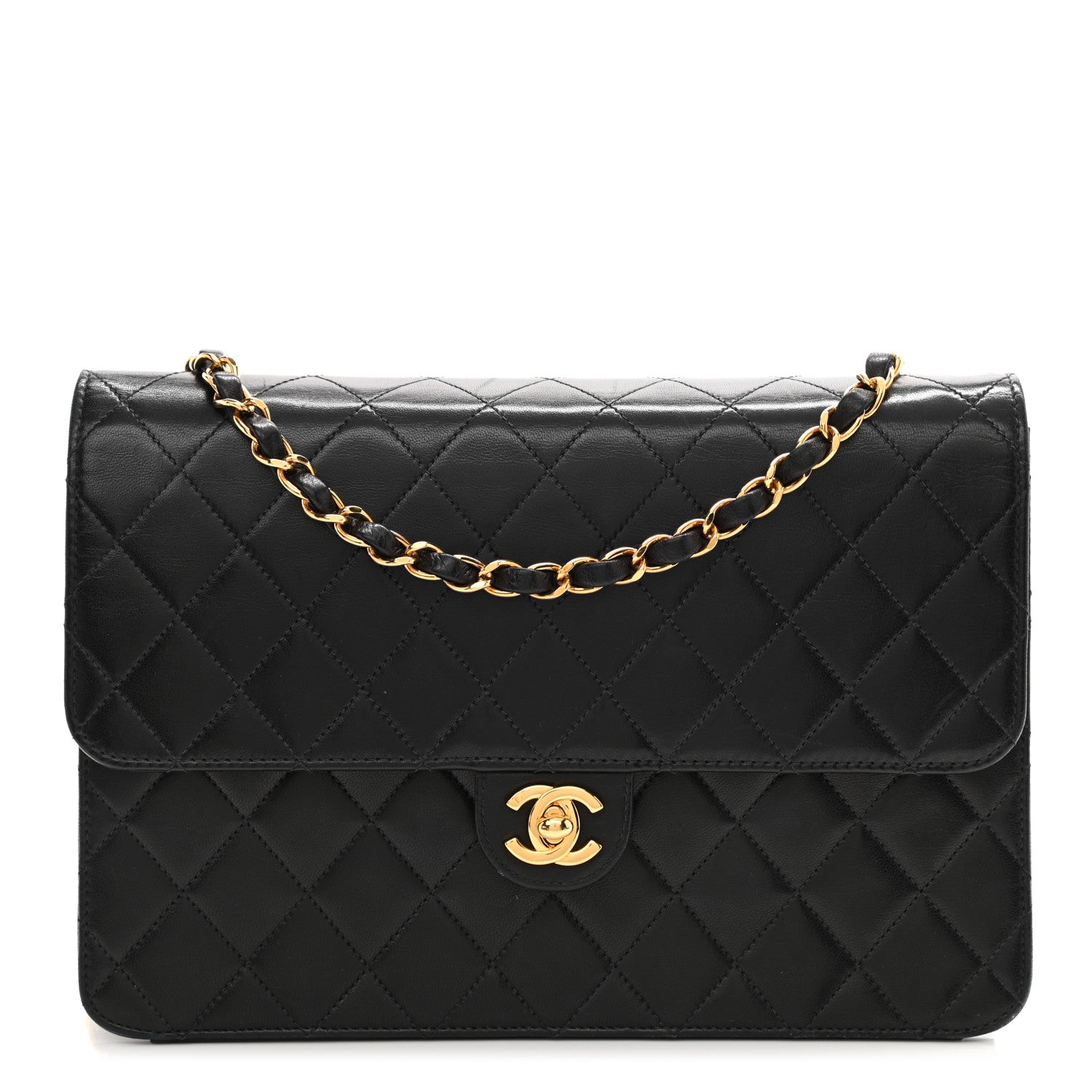 Chanel Lambskin Quilted Medium Single Flap Black 1 of 9