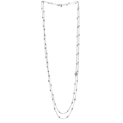 David Yurman Sterling Silver Smoky Quartz Station Chain Necklace 4 of 9