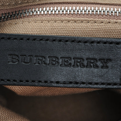 Burberry Grainy Calfskin Canvas Mega Check Medium Ashby Hobo Black 6 of 7