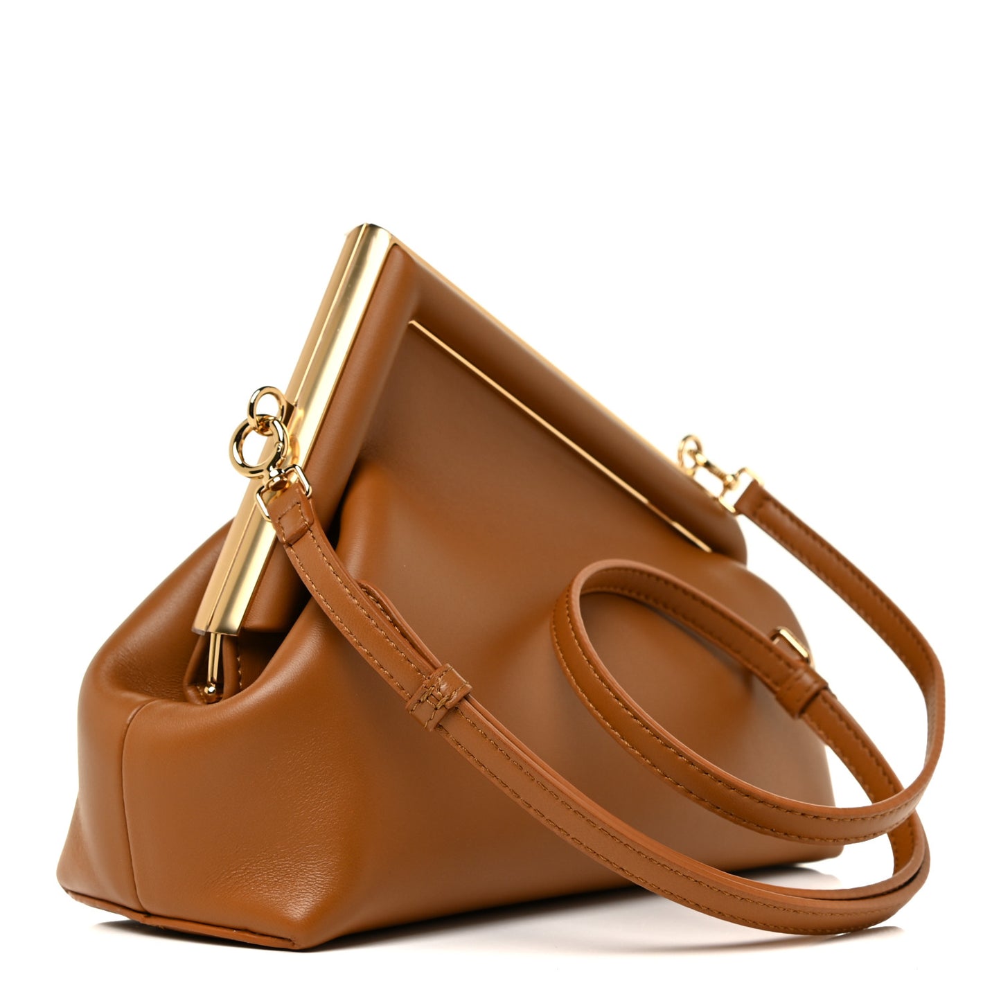 Shiny Nappa Small Fendi First Caramello