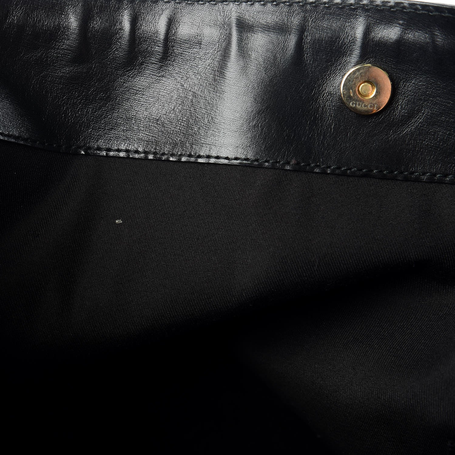 Gucci Denim Monogram Chain Bucket Tote Black 12 of 16