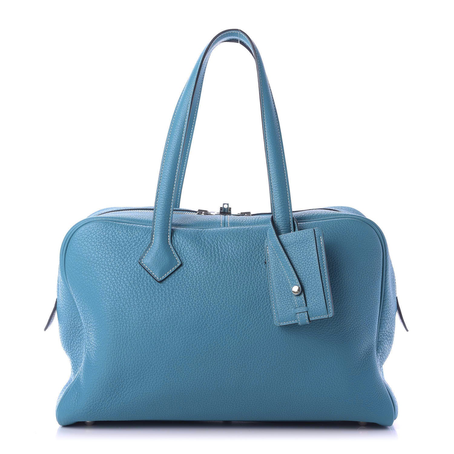 Hermes Taurillon Clemence Victoria II 35 Blue Jean 1 of 9
