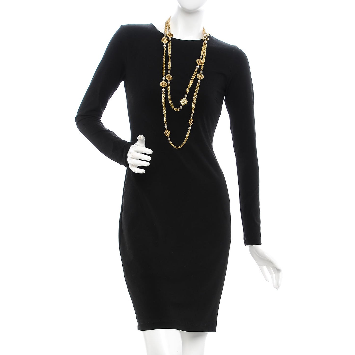 Pearl Clover Long Necklace Gold