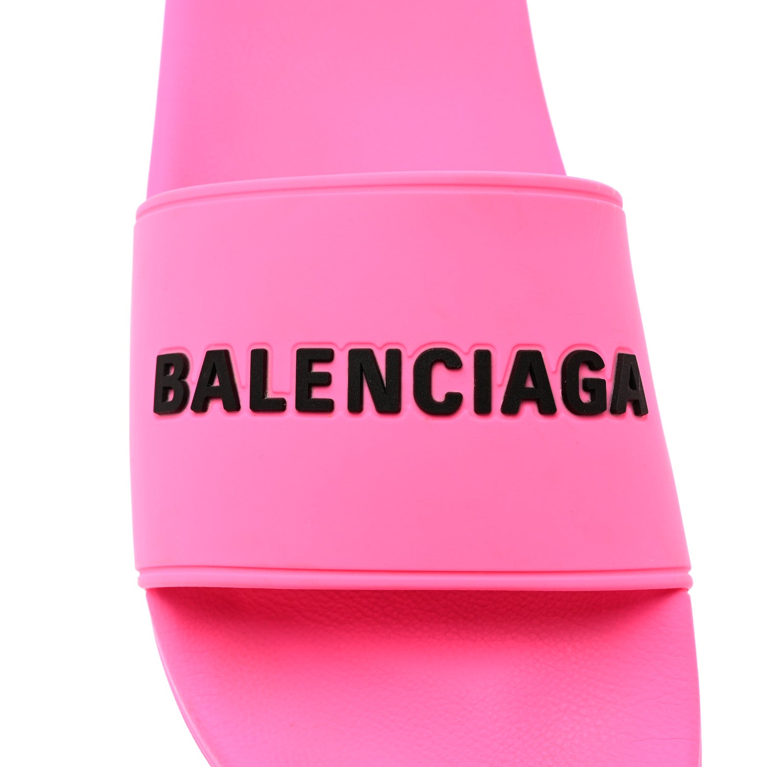 Balenciaga Rubber Womens Logo Pool Slide Sandals 39 Fluo Pink Black 7 of 10