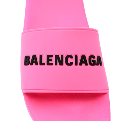 Balenciaga Rubber Womens Logo Pool Slide Sandals 39 Fluo Pink Black 7 of 10