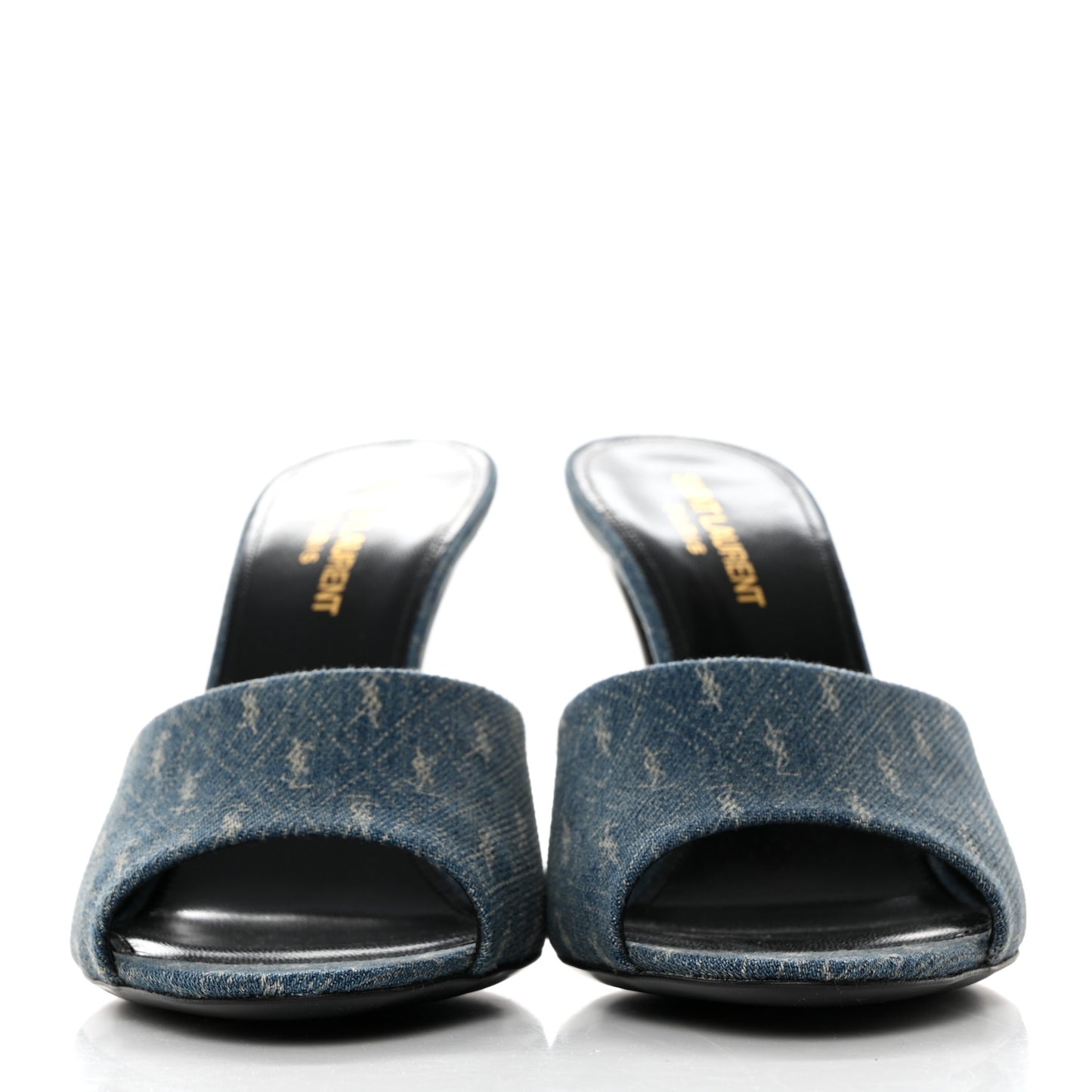 Denim Monogram La 16 Mule Sandals 38.5 Blue Jeans