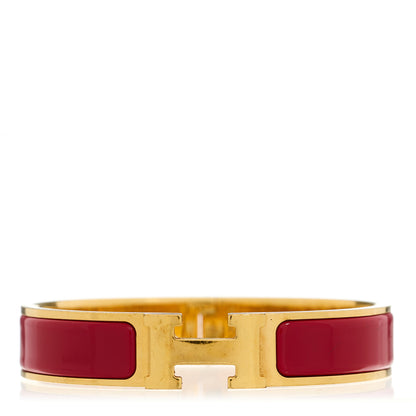 Hermes Enamel Narrow Clic Clac H Bracelet PM Rouge 1 of 3