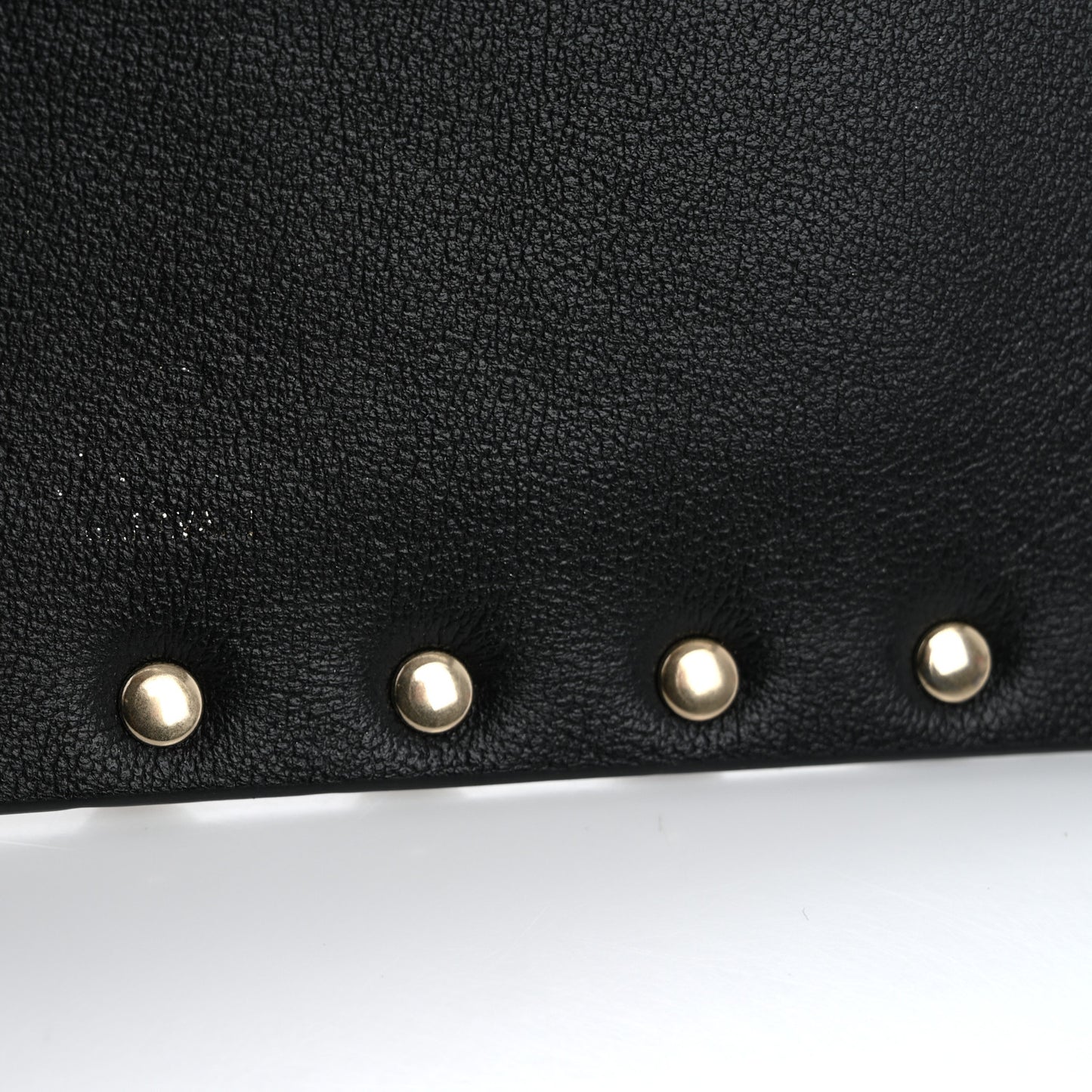 Vitello Medium Rockstud Envelope Flat Wristlet Pouch Black