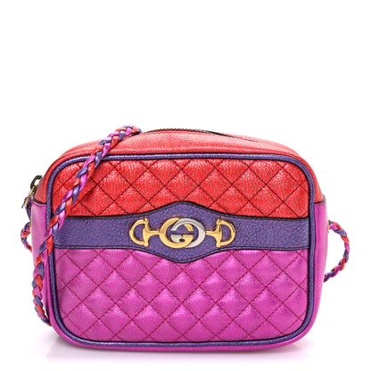 Gucci Laminated Nappa Trapuntata Mini Zumi Shoulder Bag Rosso Fuxia Bizantin 1 of 10