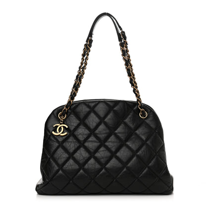 Chanel Aged Calfskin Large Just Mademoiselle Bowling Bag Black 1 of 12