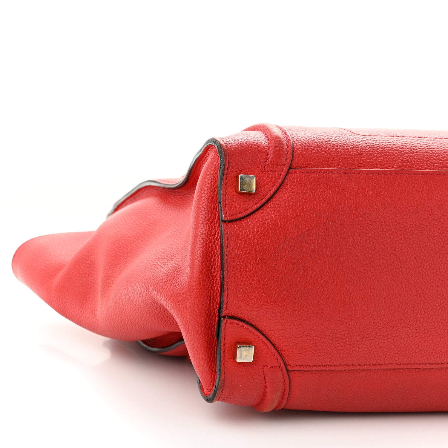 Celine Drummed Calfskin Shoulder Luggage Red 9 of 15