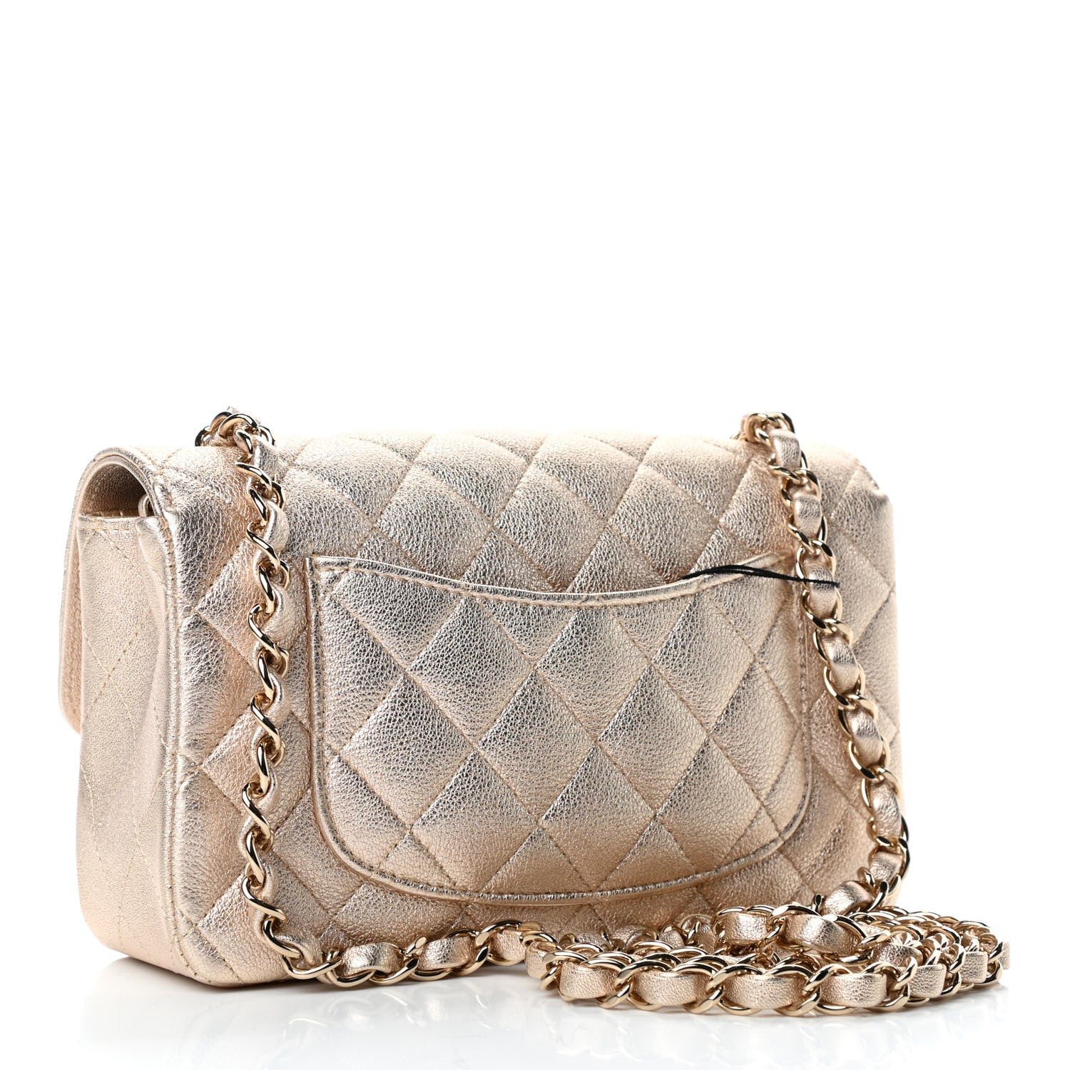 Chanel Metallic Lambskin Quilted Mini Rectangular Flap Gold 2 of 4