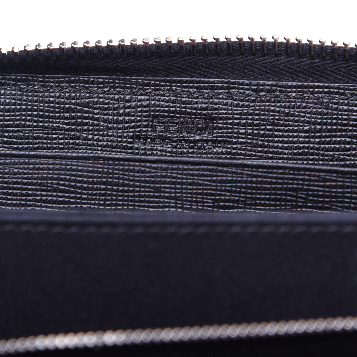 Fendi Vitello Elite Mink Fur Studded Karlito Zip Around Wallet Black 8 of 12