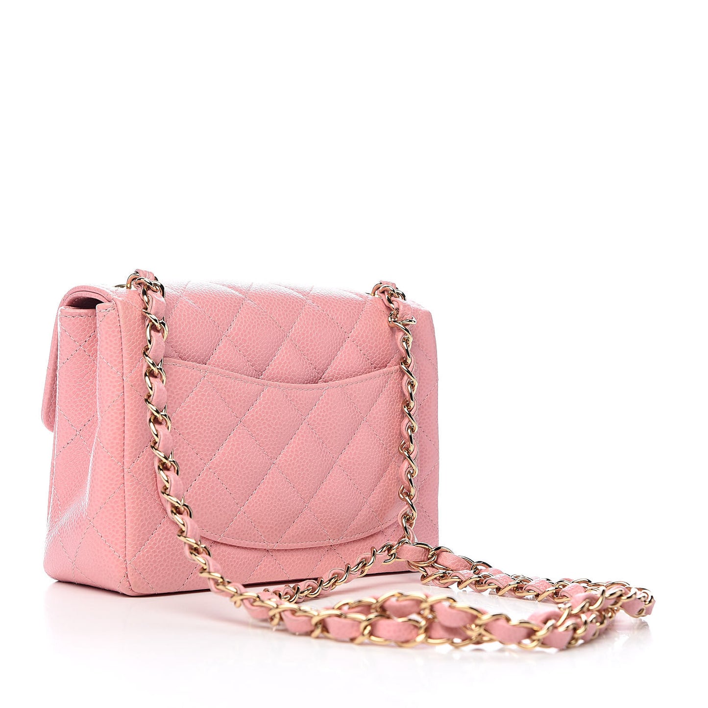 Caviar Quilted Mini Square Flap Pink