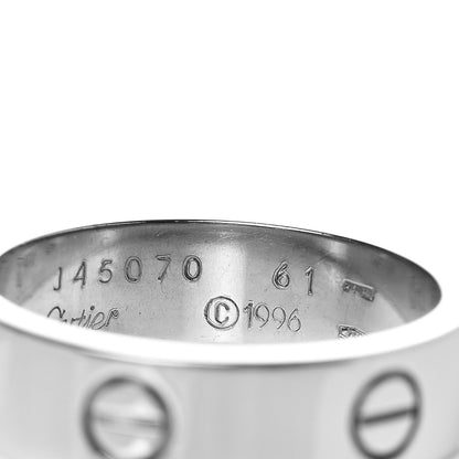 Cartier 18K White Gold 5.5mm LOVE Ring 61 9.5 4 of 4