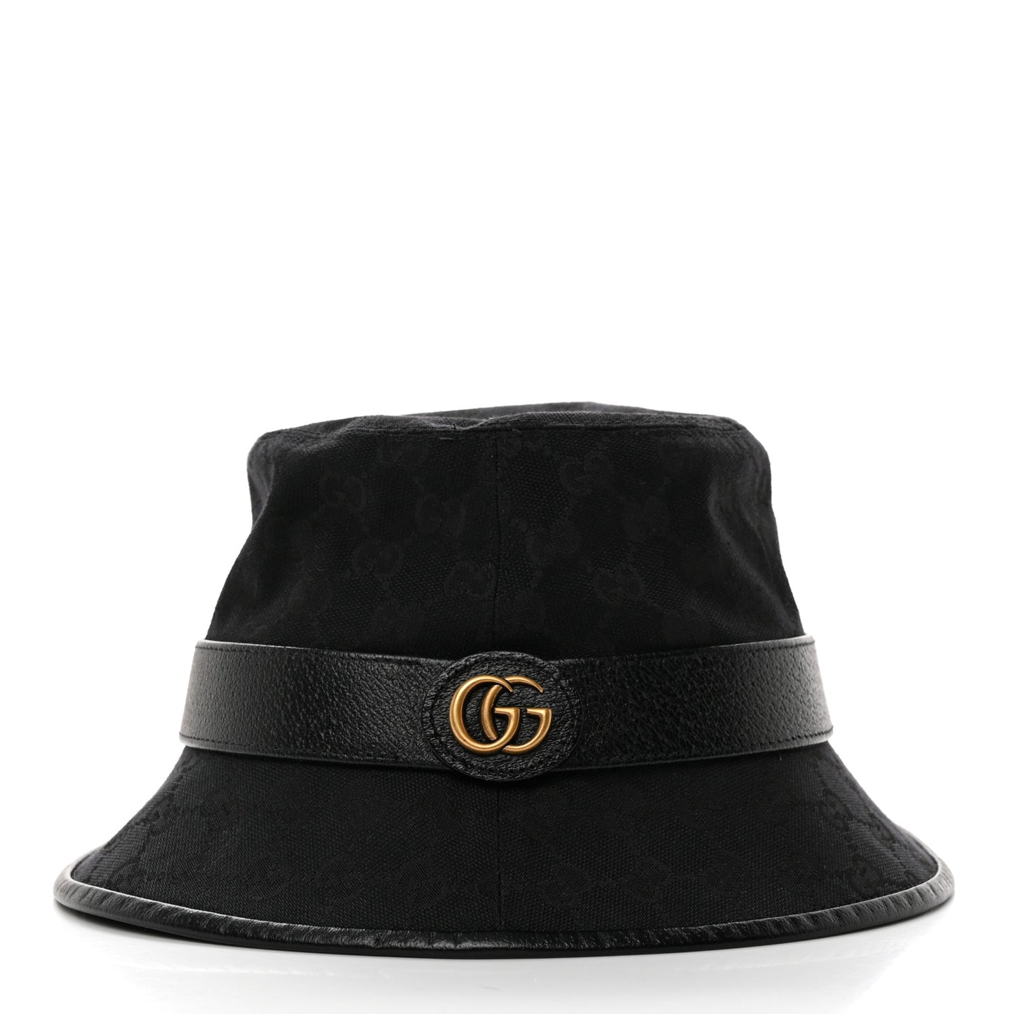 Monogram Textured Dollar Calfskin GG Jago Bucket Hat M Black