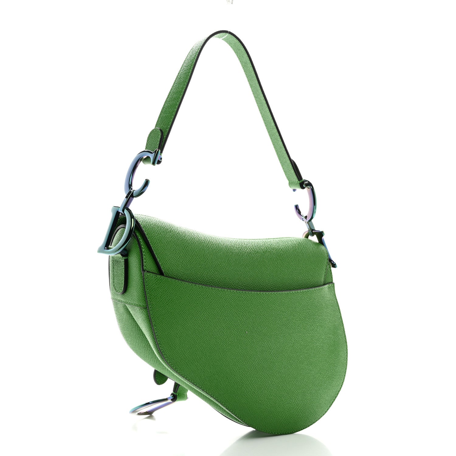 Christian Dior Grained Calfskin Saddle Bag Green 3 of 10