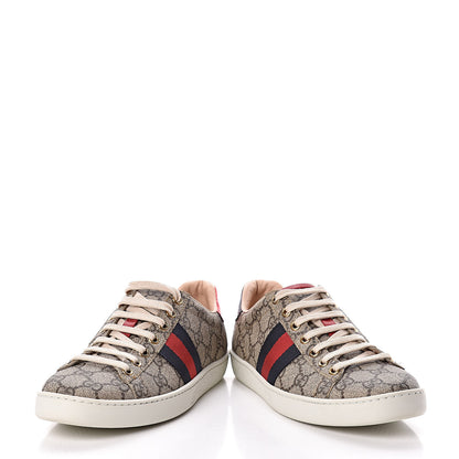 Gucci GG Supreme Monogram Womens Ace Low-Top Sneaker 37 Beige 6 of 13