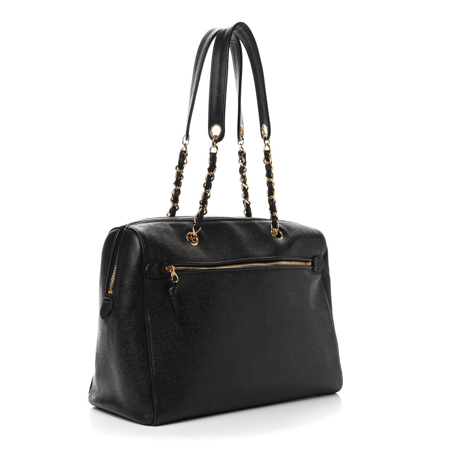 Caviar Large CC Shoulder Bag Black