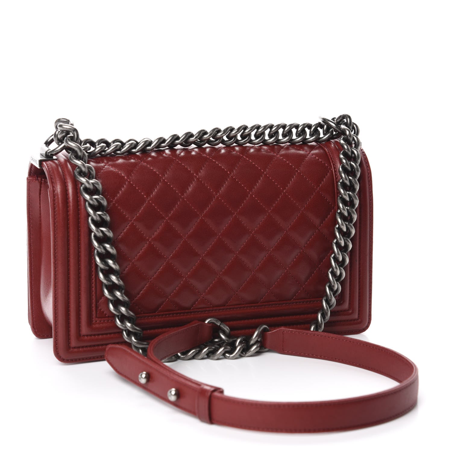 Chanel Lambskin Quilted Medium Boy Flap Red 3 of 13