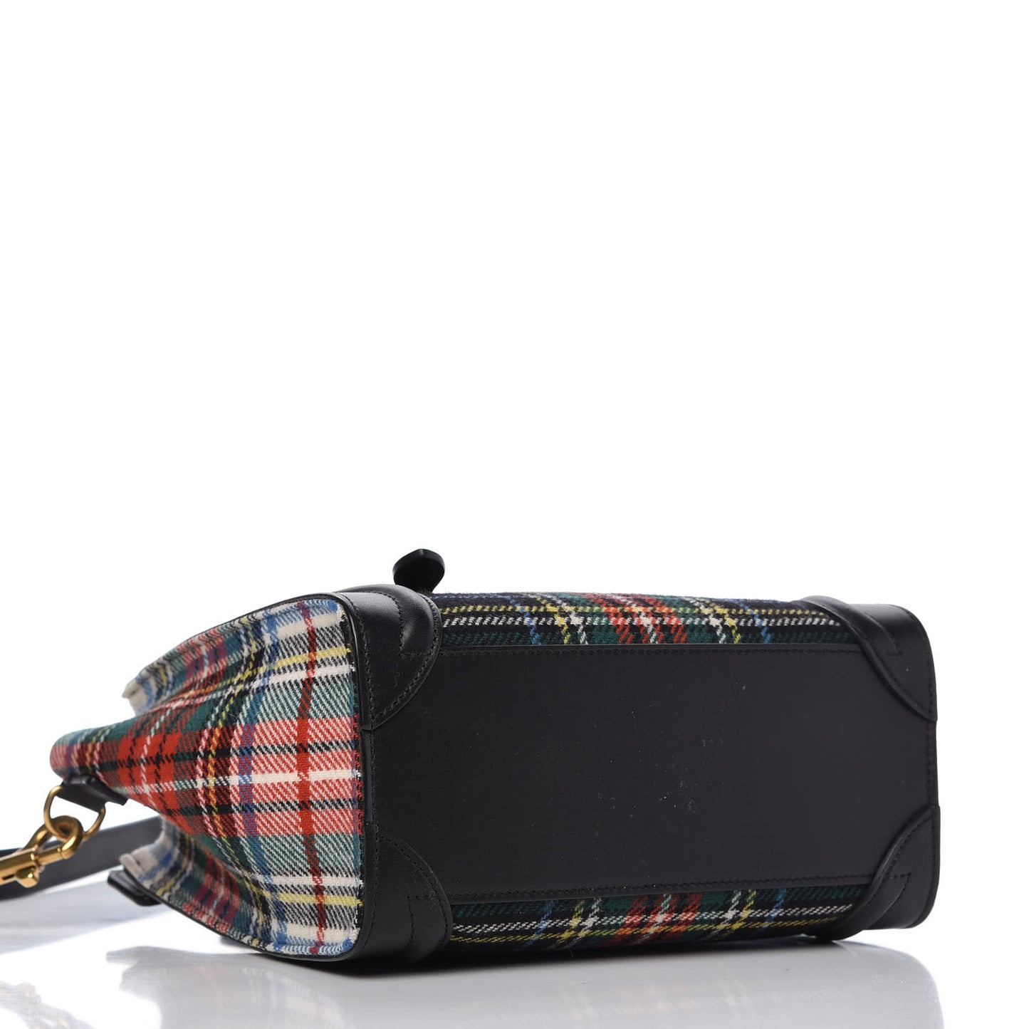 Tartan Calfskin Nano Luggage Red Black