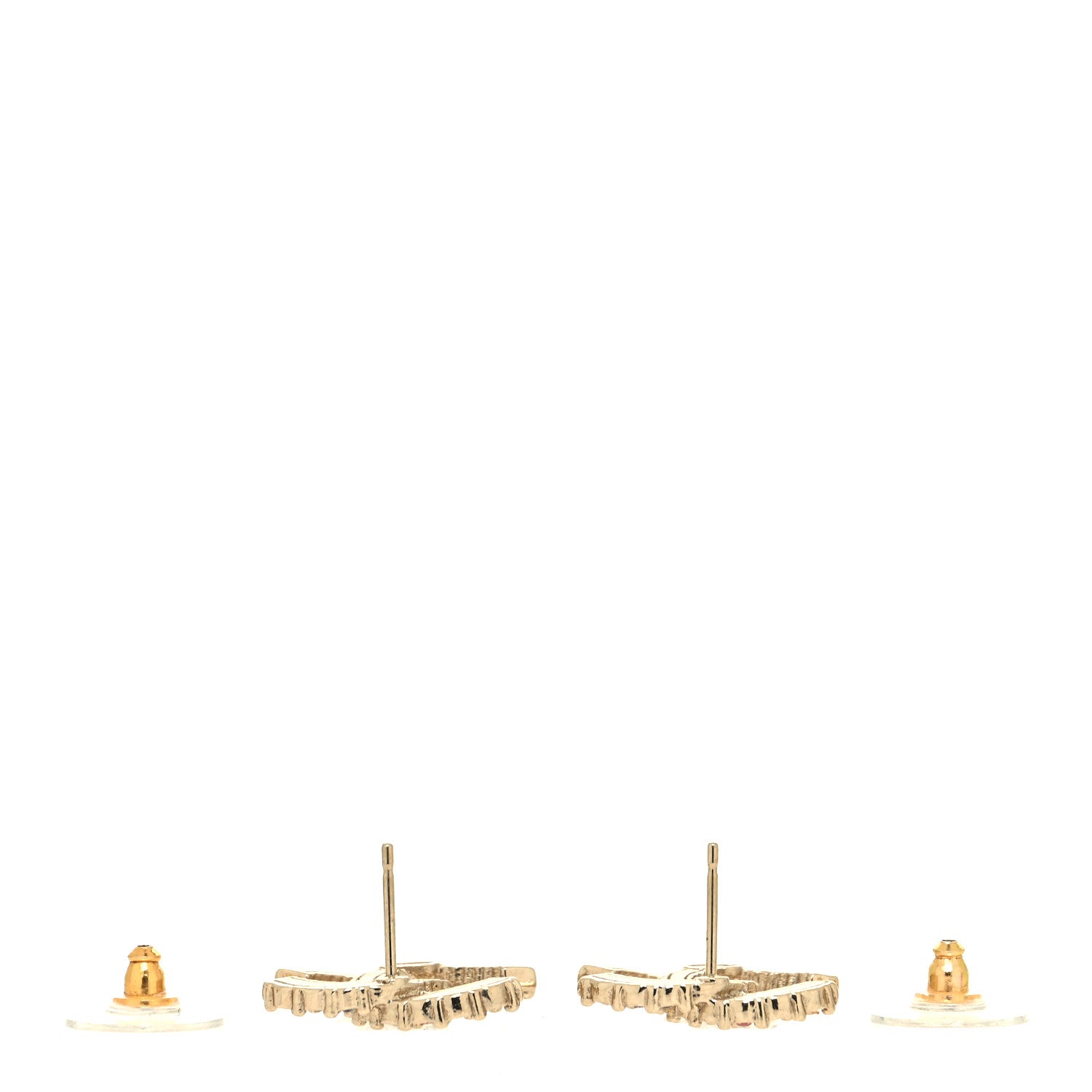 Chanel Crystal Over The Rainbow CC Earrings Gold Multicolor 3 of 5