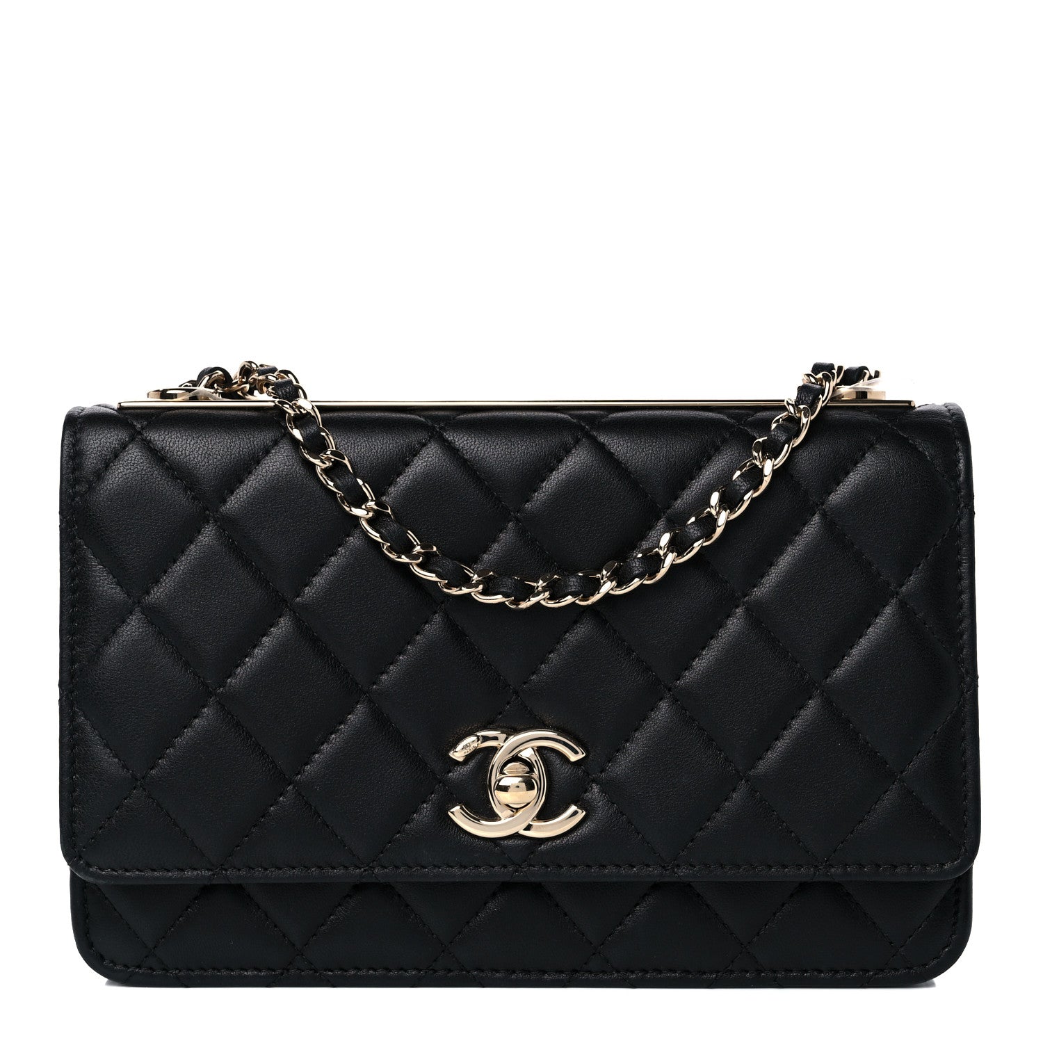 Chanel Lambskin Quilted Trendy CC Wallet On Chain WOC Black 1 of 11