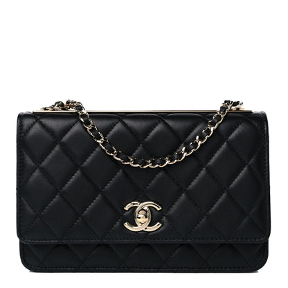 Chanel Lambskin Quilted Trendy CC Wallet On Chain WOC Black 1 of 11