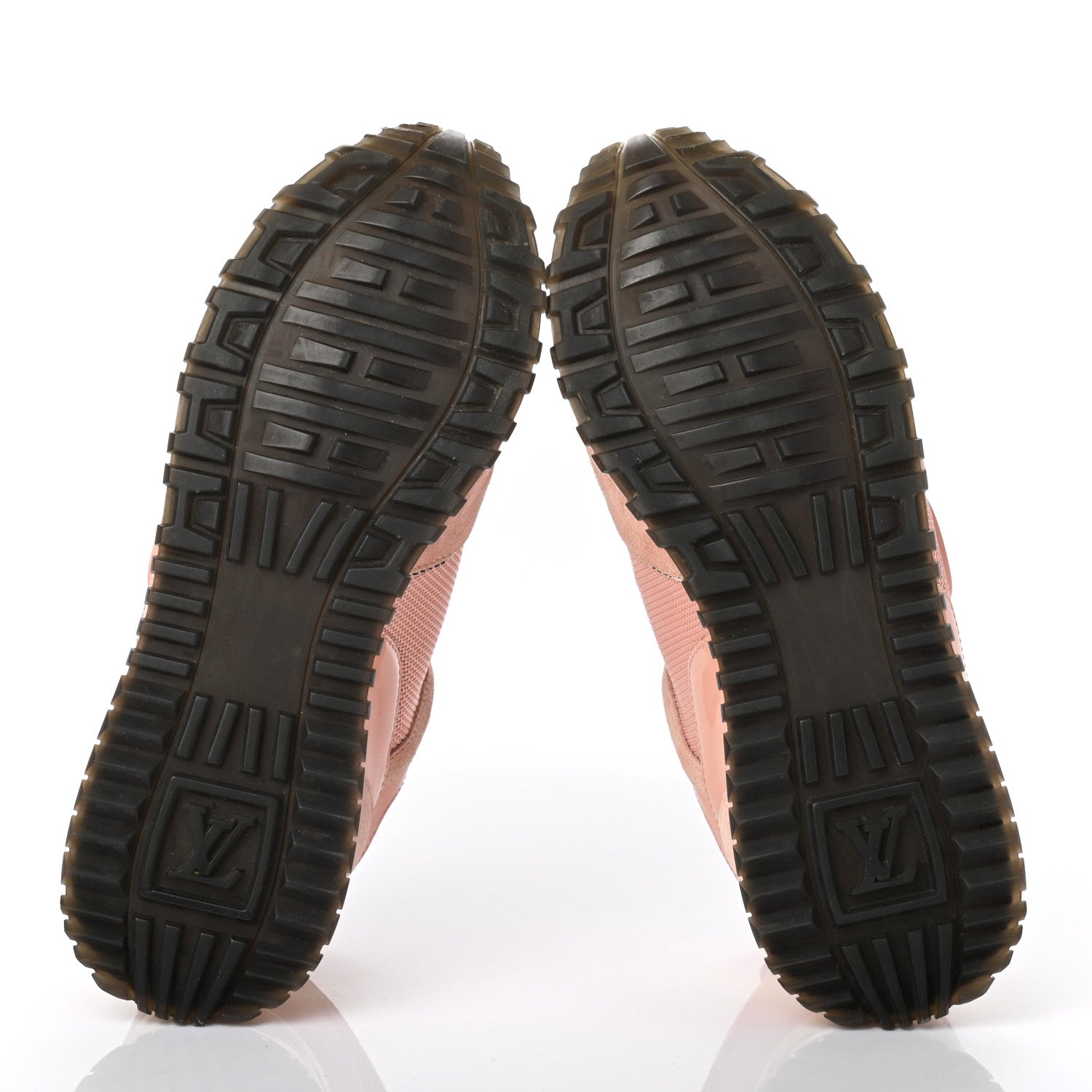 Louis Vuitton Suede Damier Azur Run Away Sneakers 35.5 Pink 5 of 9
