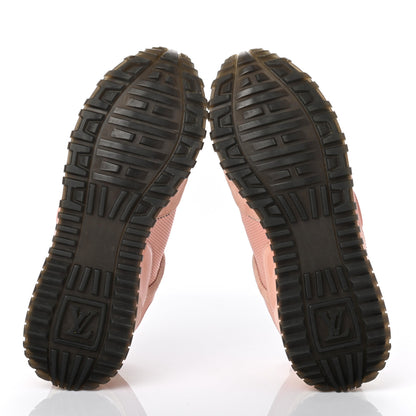 Louis Vuitton Suede Damier Azur Run Away Sneakers 35.5 Pink 5 of 9
