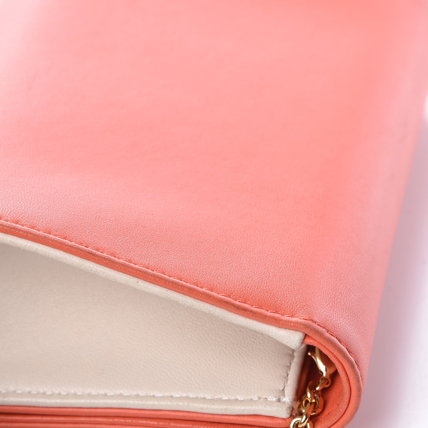 Fendi Nappa Enamel Mini Rush Clutch Orange 11 of 11
