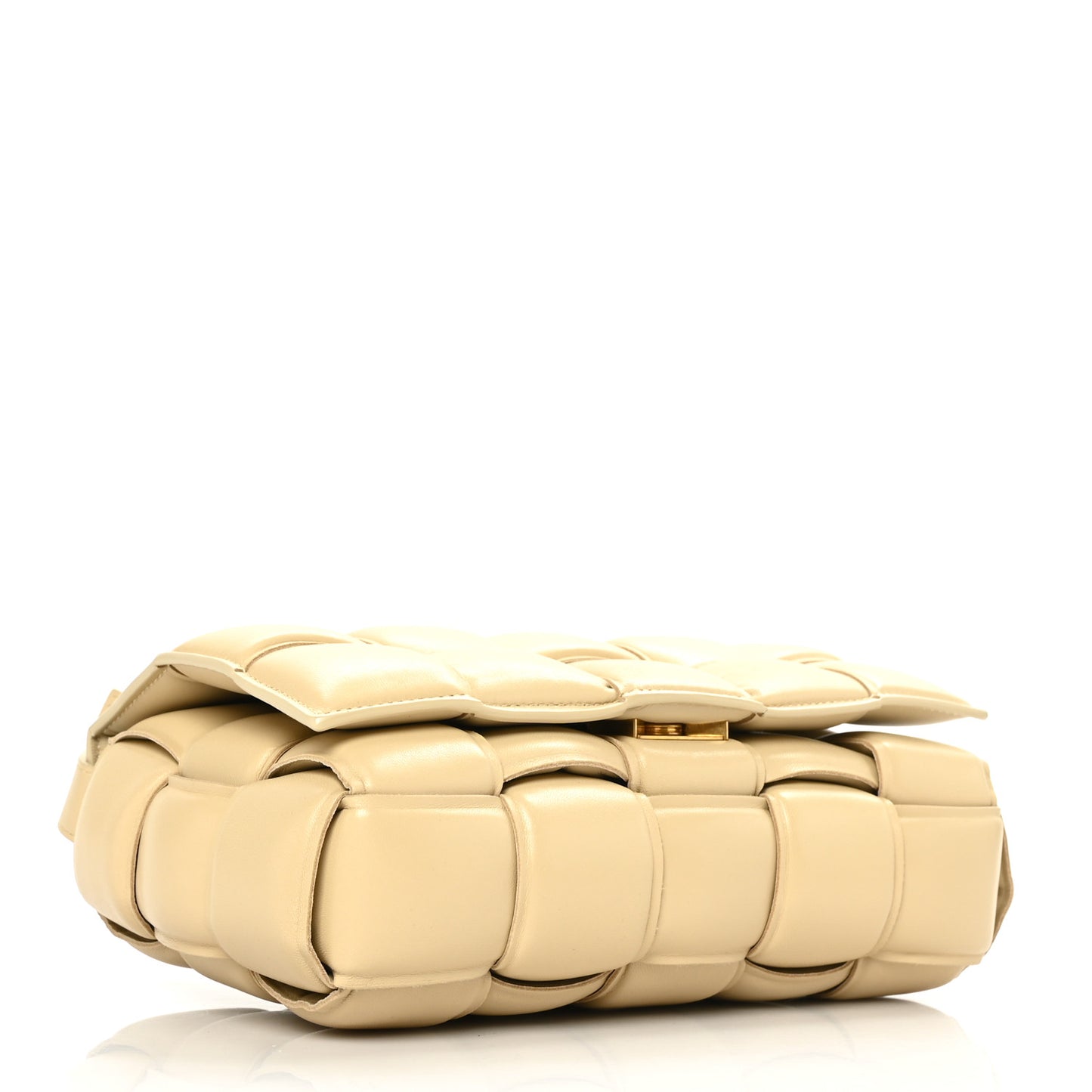 Nappa Maxi Intreccio Padded Cassette Crossbody Bag Porridge