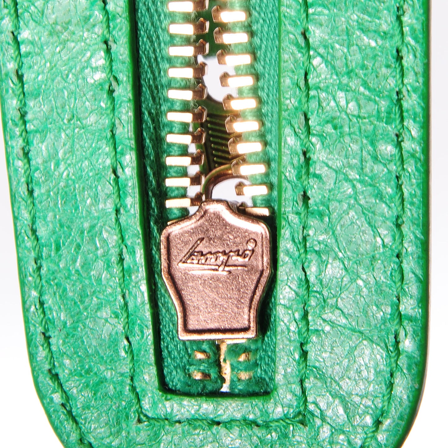 Agneau Giant 12 Rose Gold Hardware City Vert Poker