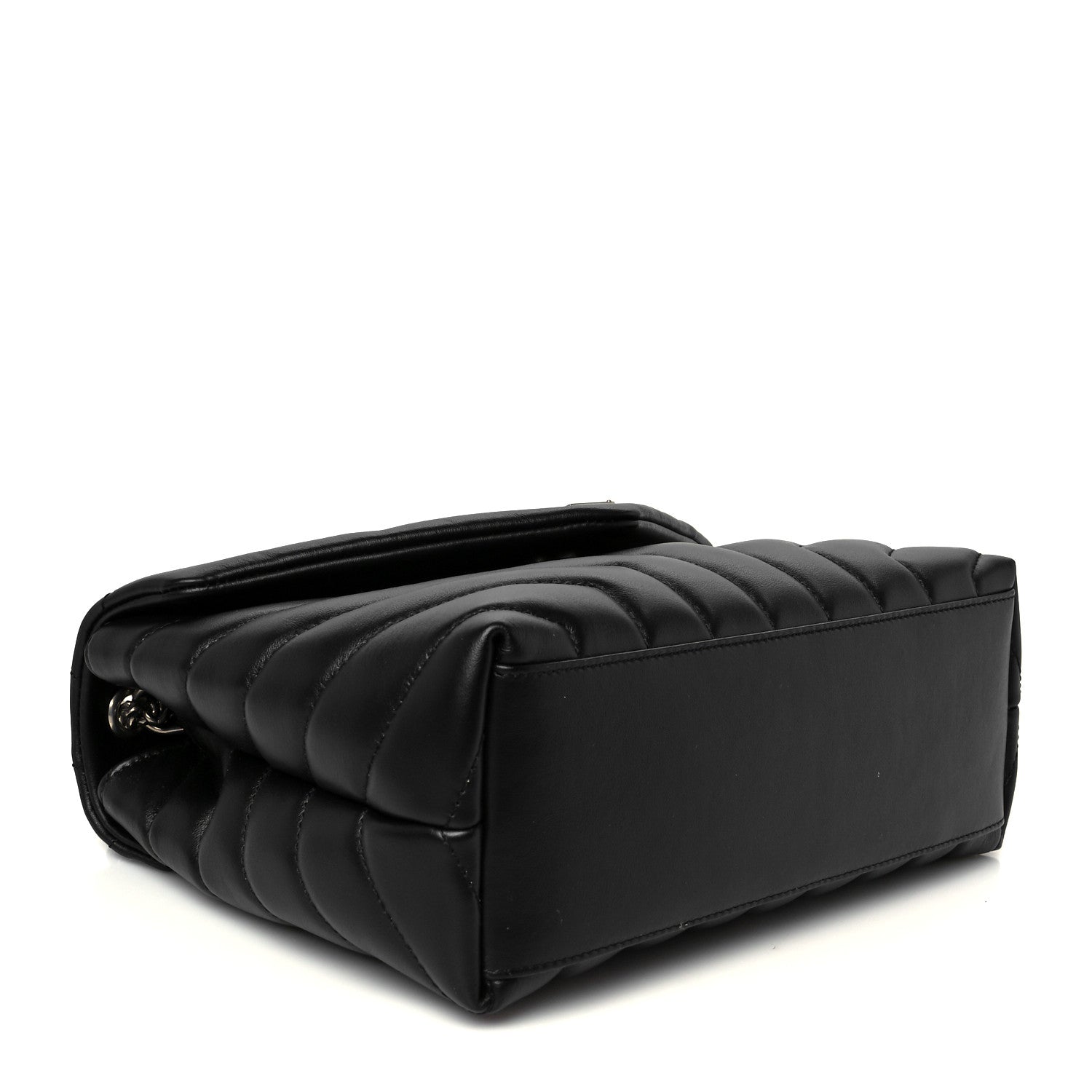 Saint Laurent Calfskin Y Quilted Monogram Small Loulou Chain Satchel Black 4 of 12